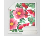 Red Flowers Painting Throw Blanket