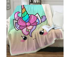 Sweet Unicorn Face For Kids Throw Blanket