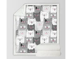 Cute and Sweet Grey Cats Throw Blanket