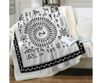 African Tribe Story White and Black Throw Blanket