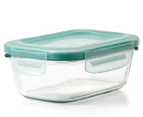OXO 4-Piece Good Grips Smart Seal Glass Container Food Storage Set - Clear/Blue