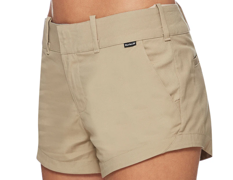 Hurley Women's Lowrider Chino Walk Shorts - Khaki