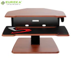 Eureka 28-inch Ergonomic Height Adjustable Sit Stand Office Desk - Chocolate