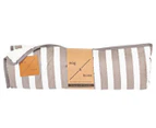 Mog & Bone 130x90cm Fleece Pet Blanket - Latte Hamptons Stripe