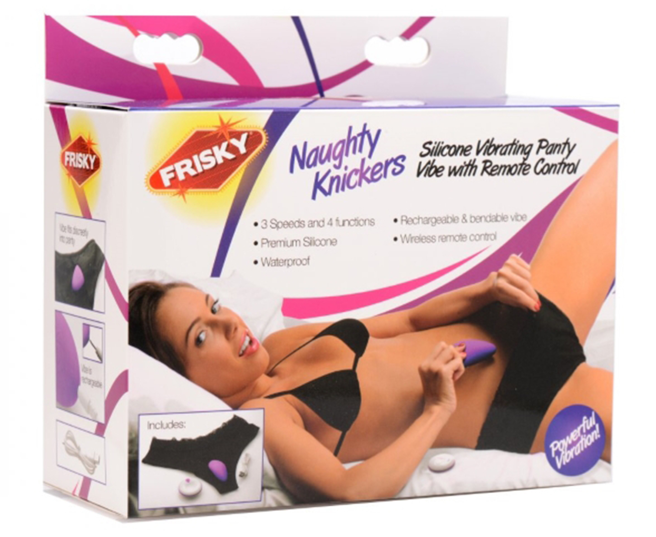 Frisky Naughty Knickers Silicone Vibrating Panty Vibe w/ Remote Control