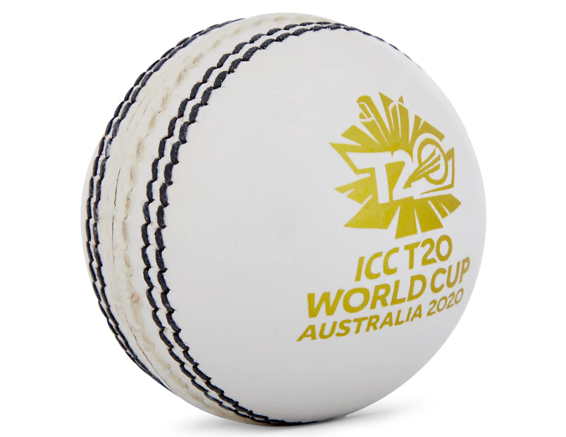 Gray-Nicolls ICC T20 World Cup Leather Cricket Ball - White