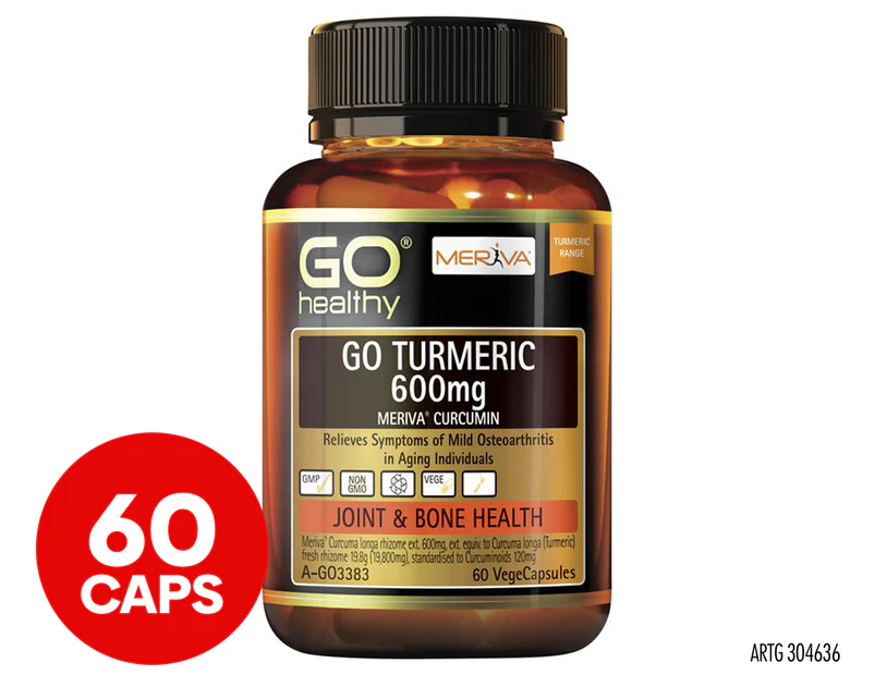 GO Healthy GO Turmeric 600mg Meriva Curcumin 60 Vege Caps