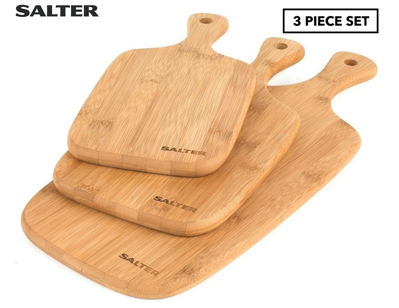 Salter 3-Piece Paddle Bamboo Chopping Board Set