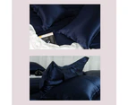 Moonlit Garden Both - Sided Wide Brim 100% Pure Luxe Mulberry Silk Pillowcase - Navy