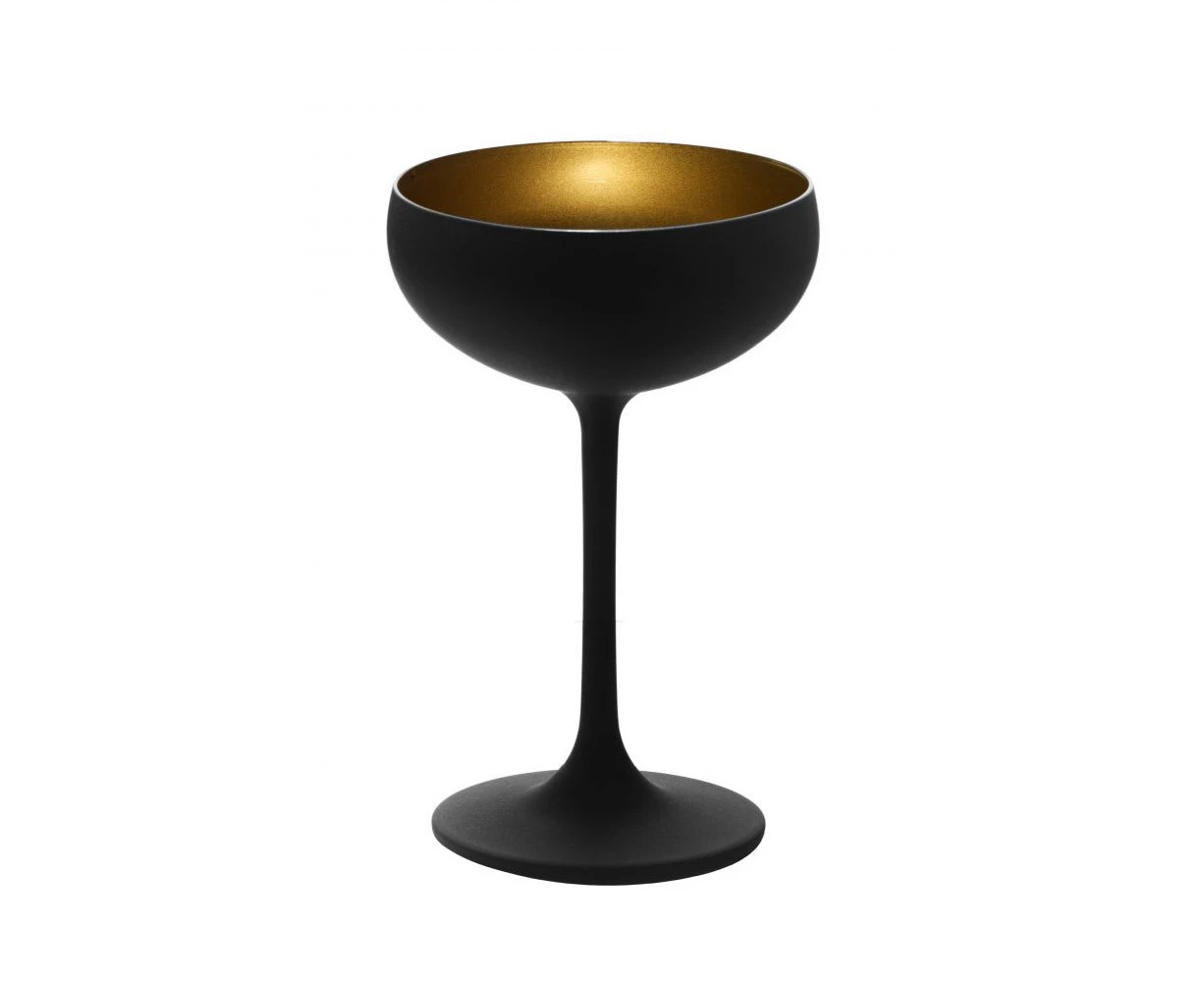 Stolzle Olympic Champagne Coupe 230ml Black/Gold X 6 - Black