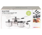 Salter 3-Piece Stainless Steel Saucepan Set