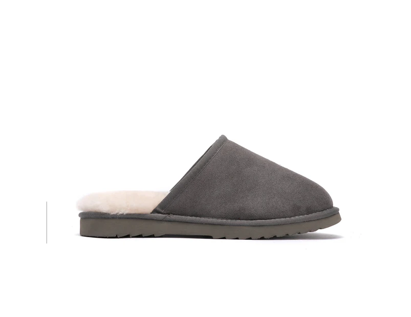 Super UGG Australia - Men's Classic Scuff - EVA sole - 100% Australian Sheepskin Slippers - DARK GREY