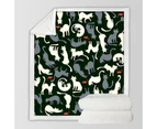 Red Mice and White Grey Cats Throw Blanket
