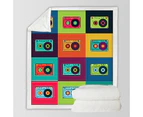 Cool Multi Colored Vintage Cassette Throw Blanket