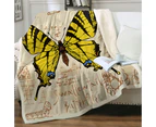 Yellow Swallowtail Butterfly Throw Blanket