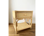 Breeze Flores Natural Rattan One Drawer Bedside Table