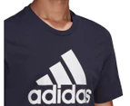 Adidas Men's Essentials Big Logo Crewneck Tee / T-Shirt / Tshirt - Legend Ink/White