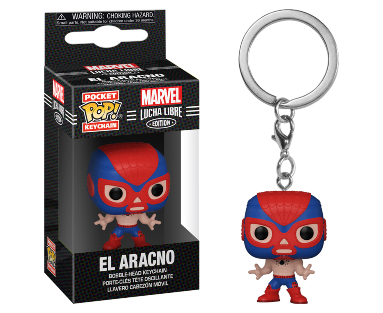 Funko POP! Marvel El Aracno Spiderman (Lucha Libre Edition) Vinyl Keychain  