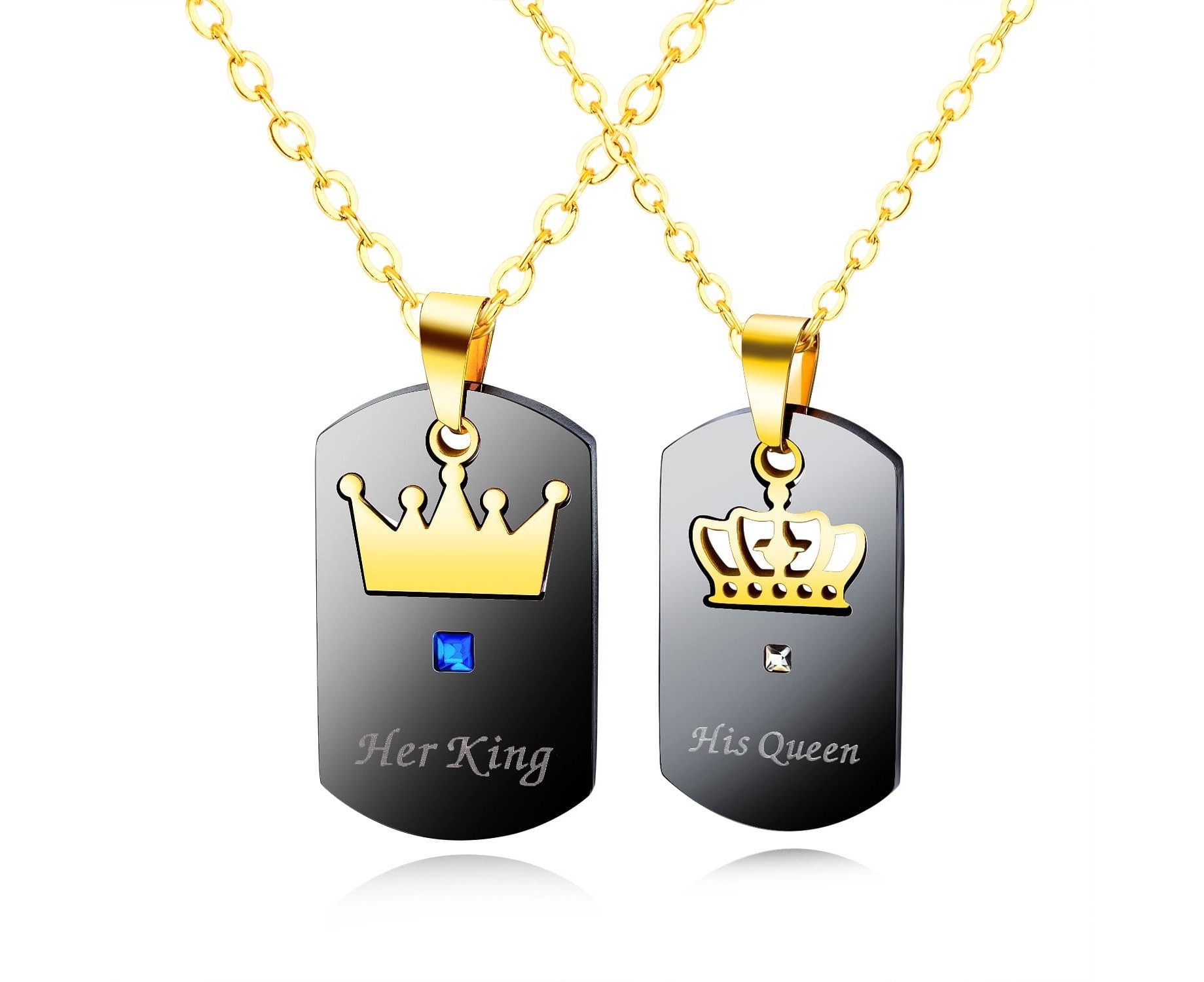 Her king his queen shop necklace