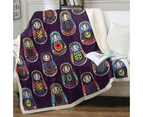 Matryoshka Russian Doll Pattern Throw Blanket