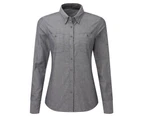 Premier Womens Chambray Organic Long-Sleeved Shirt (Grey Denim) - PC4269