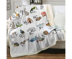 Animal Alphabet Kids Design Throw Blanket