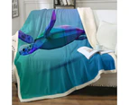 Blue 3D Turtle Throw Blanket