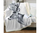 Black and White Deer Throw Blanket
