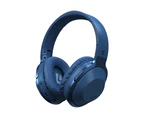 Liquid Ears Wireless/Bluetooth Over-Ear Foldable Headphones w/ Built-In Mic Blue