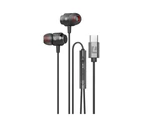Liquid Ears USB-C Wired In-Ear Earphones/Headphones w/ Mic/Voice Assistant Black