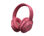 Liquid Ears Wireless/Bluetooth Over-Ear Foldable Headphones w/ Built-In Mic Red