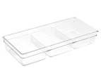 boxsweden 33x15cm Crystal Nest 3-Section Tray - Clear