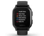 Garmin 40.6mm Venu Sq Music Edition Silicone Smart Watch - Slate/Black