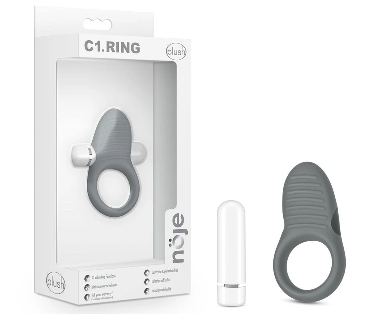 Noje C3 3 Ring Vibrating Silicone Cock Ring Intense Pleasure For Couples Black