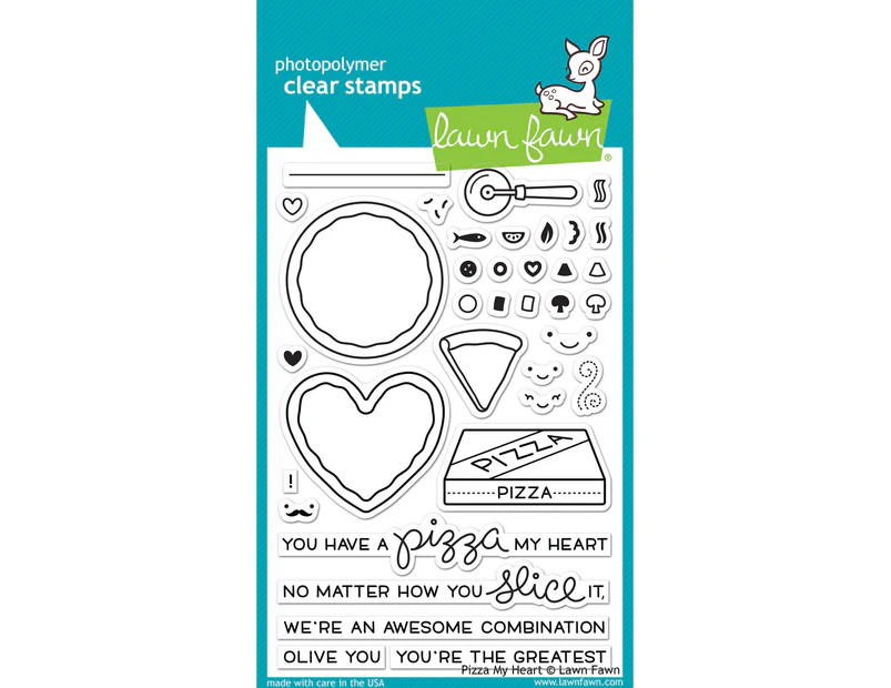 Lawn Fawn Stamps Pizza My Heart LF1018