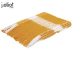 J. Elliot Home 130x160cm Wren Faux Mohair Throw - Mustard/White