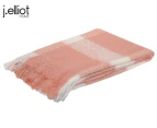 J. Elliot Home 130x160cm Wren Faux Mohair Throw - Clay Pink/White