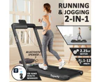 Costway 2 IN 1 Electric Treadmill 12kmh APP, Folding Running Machine Home Gym Walking Exercise Equipment, Black