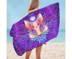 Artistic Oriental Royal Fox Microfiber Beach Towel