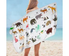 Kids Alphabet Animals Names Microfiber Beach Towel