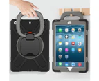 WIWU B-OnePiece iPad Case+Neck Strap Heavy Duty Rugged Anti-fall Protective Cover For iPad Mini 1/2/3/4/5/6-Black&Gray