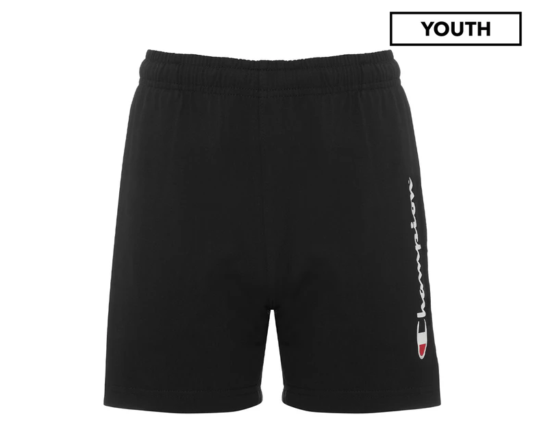 Champion Youth Boys' Script Jersey Shorts - Black
