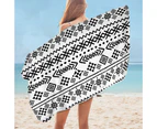 Black and White Aztec Microfiber Beach Towel