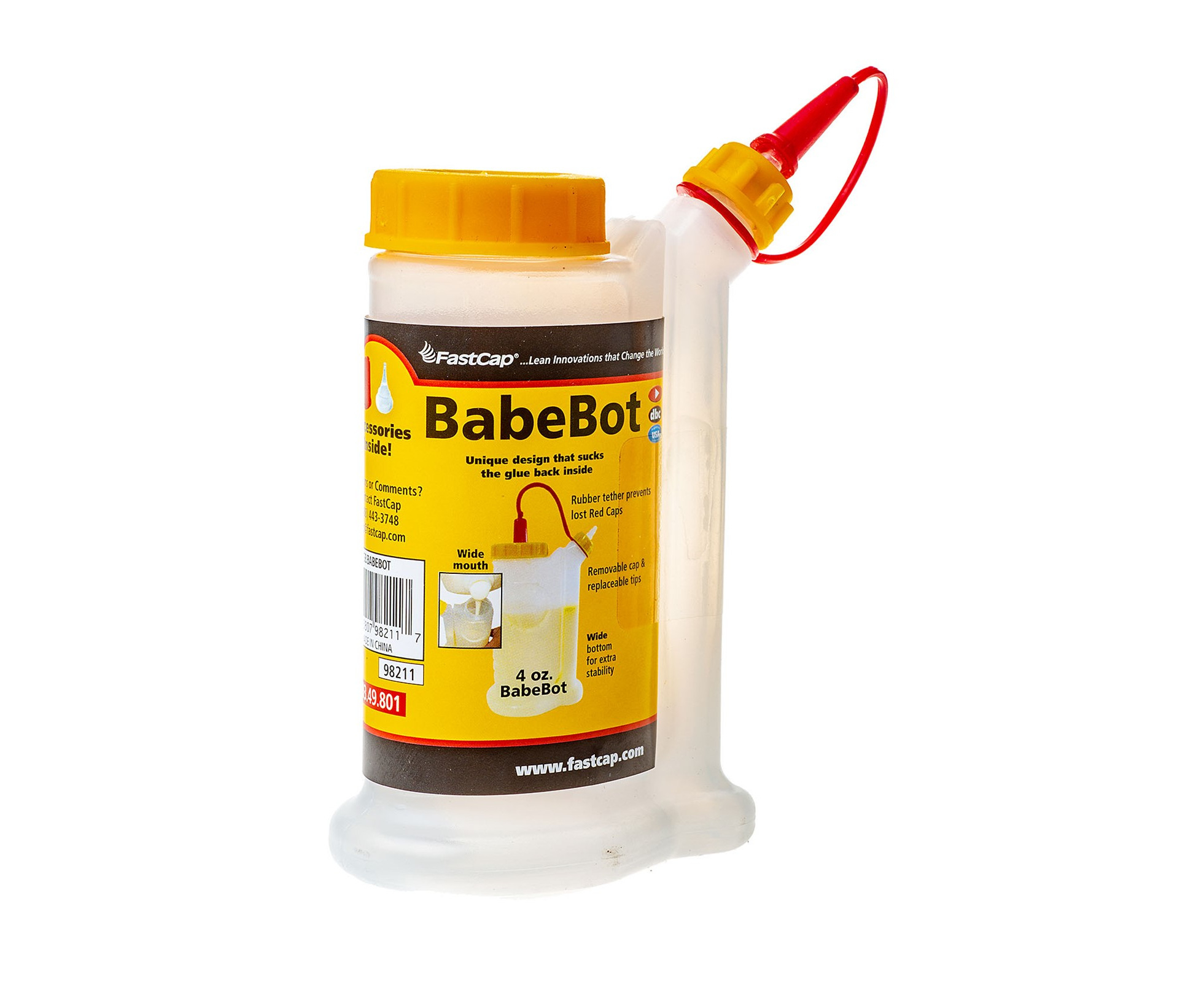 FastCap 98211 BabeBot 4-Ounce Wide Mouth Glue Bottle - Wood Glues 