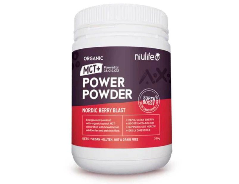 Niulife MCT+ Power Powder Certified Organic Nordic Berry Blast 350g