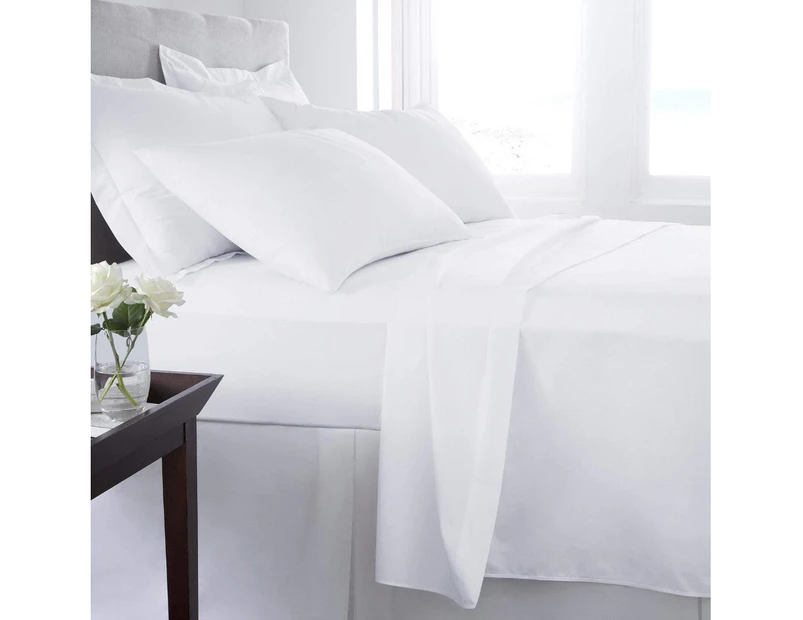 Real Luxury 1500TC Egyptian Cotton Fitted Full Sheet Set in White