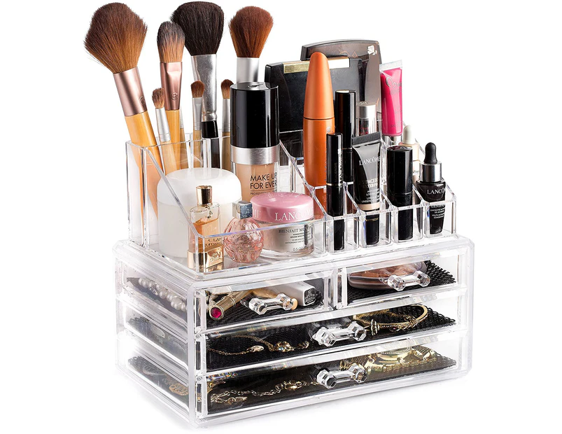 Adore Clear Cosmetic Storage Organizer - Easily Organize Your Cosmetics Jewelry and Hair Accessories