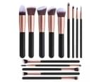 Adore 14 Pcs Makeup Bruches Synthetic Foundation Powder Concealers Eye Shadows Makeup Brush Set - Bronze 1
