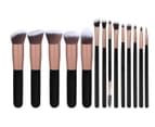 Adore 14 Pcs Makeup Bruches Synthetic Foundation Powder Concealers Eye Shadows Makeup Brush Set - Bronze 4