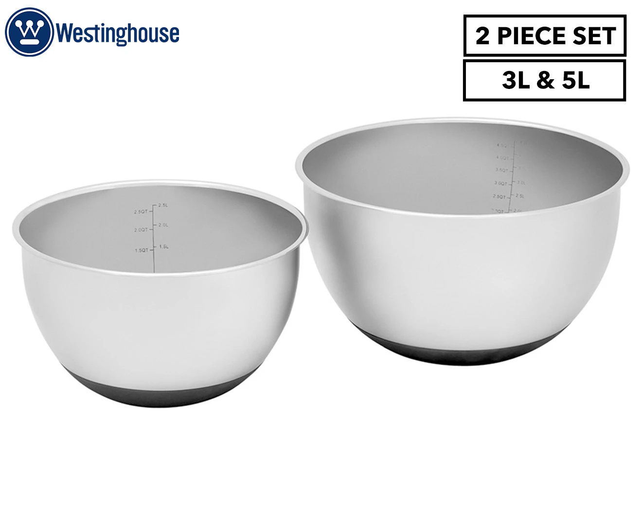 Westinghouse 2-Piece 3L/5L Mixing Bowl Set